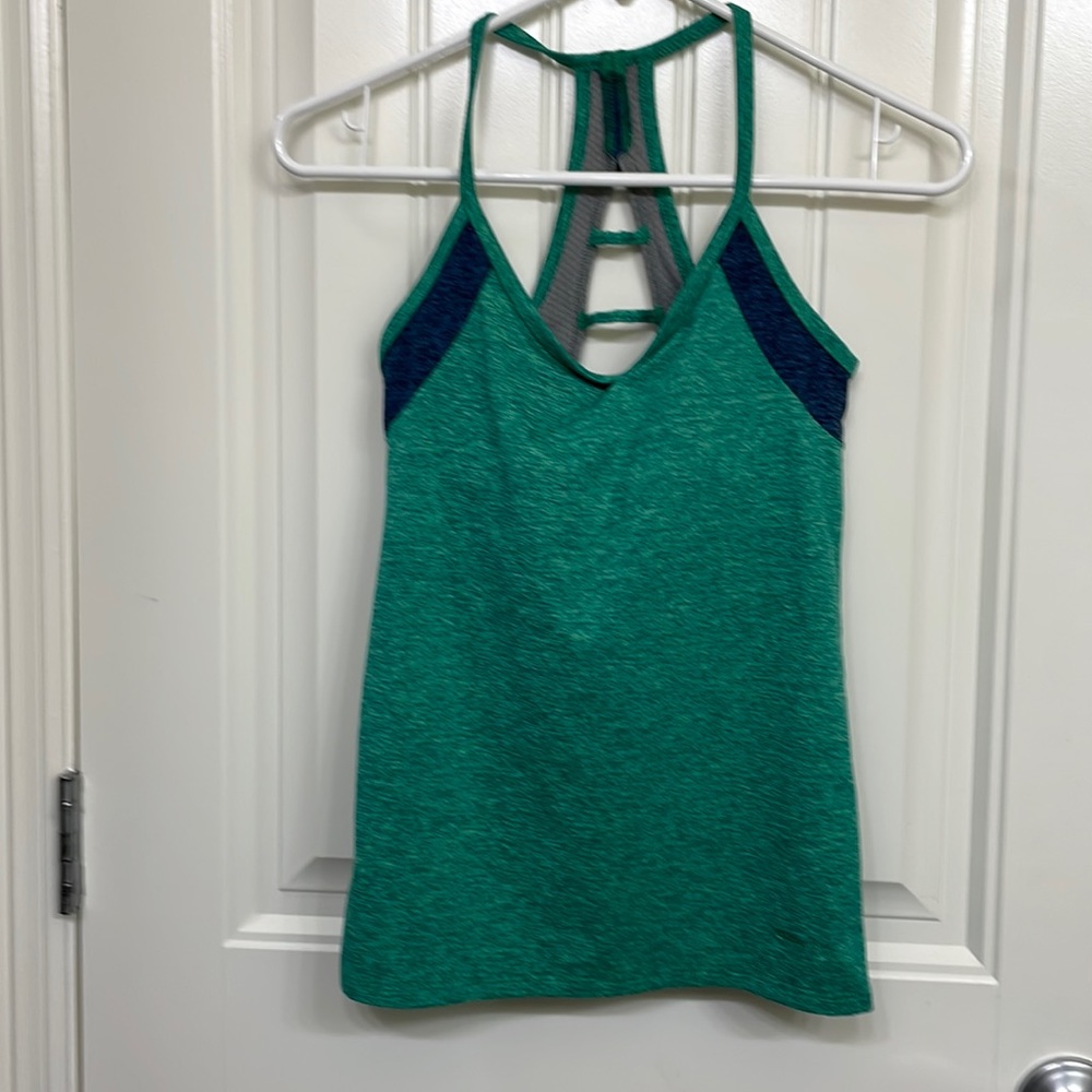 Patagonia Space Dye Green and‎ Navy Racerback Tank XS